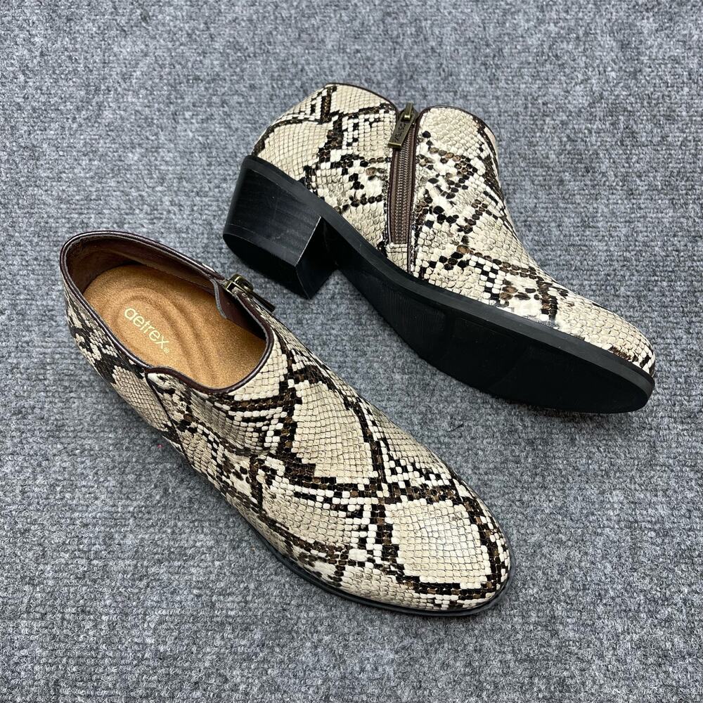 Aetrex Womens Ankle Boots Animal Print Size 37‎